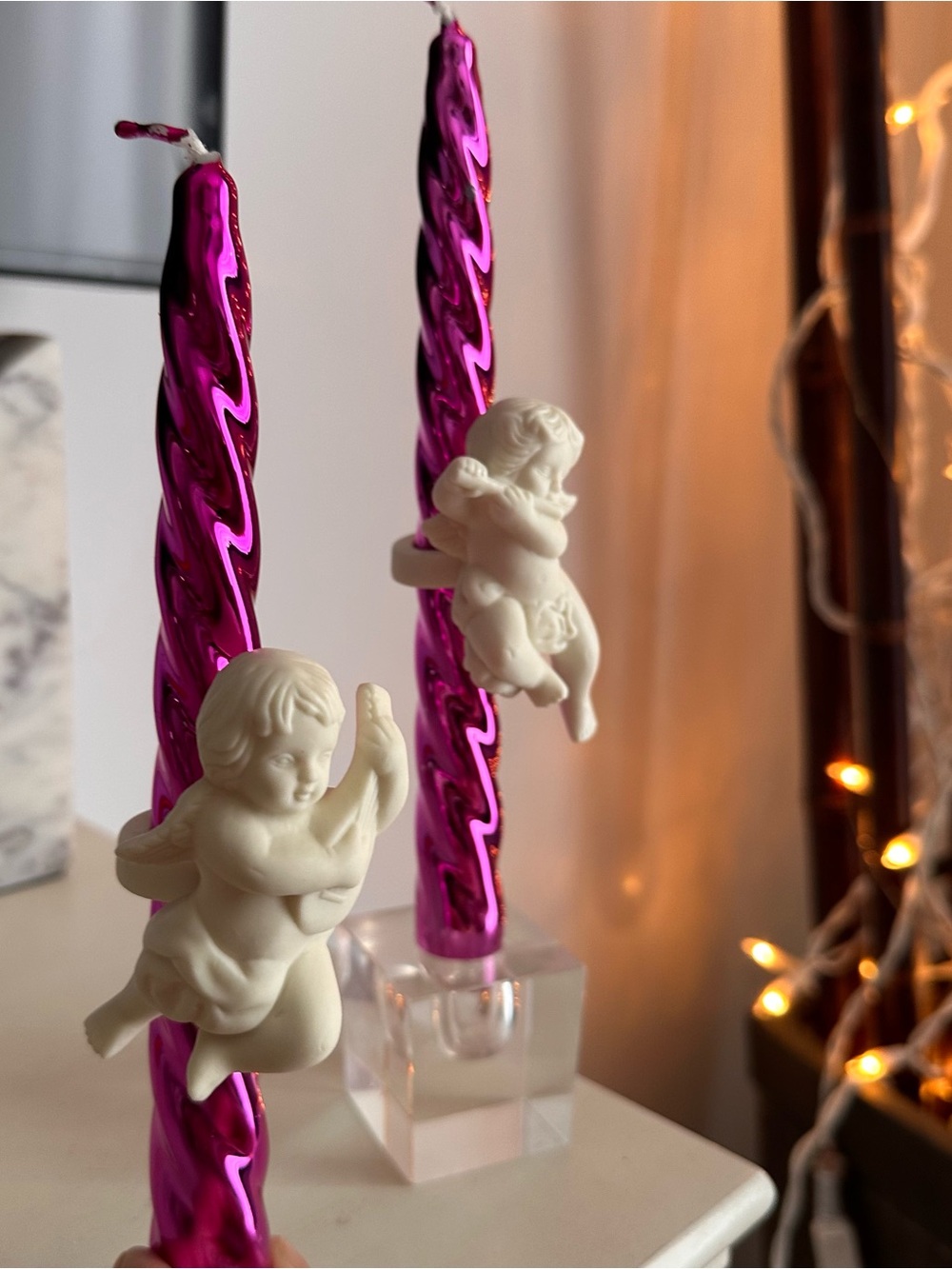 Porcelain Angels Candle decor Partylite + FREE CANDLES